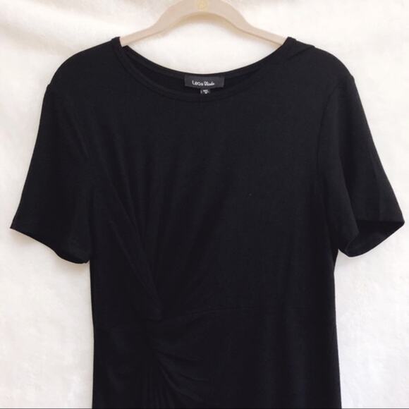 Lea & Viola Black Knotted Front T-Shirt Dress - Picture 7 of 7